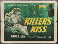 2j296 KILLER'S KISS linen British quad 1955 Kubrick noir set in New York's Clip Joint Jungle, rare!