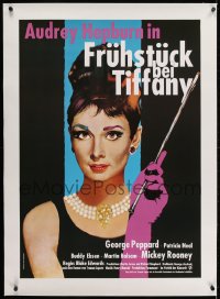2j280 BREAKFAST AT TIFFANY'S linen German R1986 different Peltzer art of sexy elegant Audrey Hepburn!