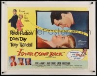 2j101 LOVER COME BACK linen 1/2sh 1961 Rock Hudson, Doris Day, Tony Randall, Edie Adams, Kruschen!
