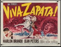 2j126 VIVA ZAPATA linen 1/2sh 1952 Marlon Brando, Jean Peters, Anthony Quinn, John Steinbeck!