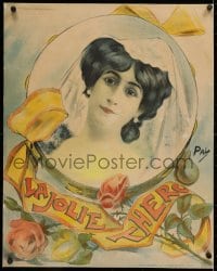 2j154 LA JOLIE THERO 21x26 French special poster 1900s Jean de Paleologu art of pretty woman!