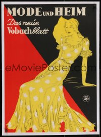 2j149 MODE UND HEIM linen 24x35 German advertising poster 1931 Nusill Gero art of beautiful woman!