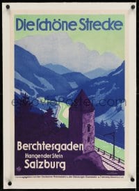 2j186 DIE SCHONE STRECKE linen 17x24 German travel poster 1930s Max Bletschacher art of the railway!