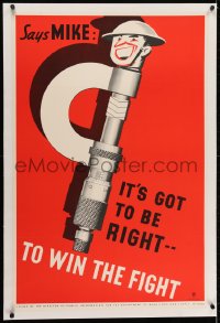 2j215 IT'S GOT TO BE RIGHT TO WIN THE FIGHT linen 24x36 Canadian WWII war poster 1941 great art!