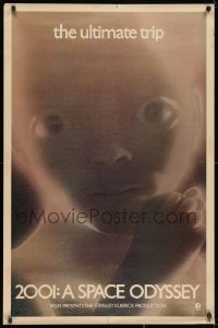 2k137 2001: A SPACE ODYSSEY 1sh 1970 most rare & desirable star child poster, the ultimate trip!
