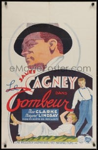 2k196 LADY KILLER pre-war Belgian 1933 great Thiron art of James Cagney & Mae Clarke, very rare!