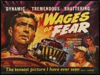 2k219 WAGES OF FEAR British quad 1953 Pulford art of Montand, Henri-Georges Clouzot classic, rare!