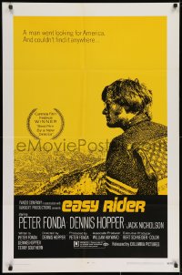 2k142 EASY RIDER 1sh 1969 Peter Fonda, Nicholson, biker classic directed by Dennis Hopper!