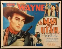 2k170 MAN FROM UTAH 1/2sh 1934 different close up of young cowboy John Wayne with his gun!