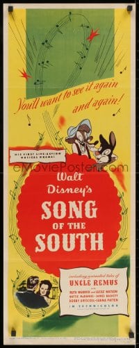 2k162 SONG OF THE SOUTH insert 1946 Walt Disney, Uncle Remus, Br'er Rabbit & Br'er Bear!