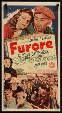 2k198 GRAPES OF WRATH Italian locandina 1952 Henry Fonda & top cast, Steinbeck, John Ford, rare!