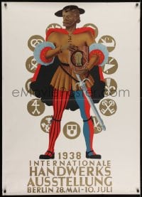 2k027 1938 INTERNATIONALE HANDWERKS AUSSTELLUNG 33x46 German special poster 1938 Otto Arpke art!