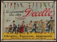 2k108 DECELLE 24x32 French advertising poster 1917 art of many people from a variety of countries!