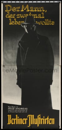 2k041 DER MANN DER ZWEIMAL LEBEN WOLLTE 33x70 German advertising poster 1931 man in shadows image!