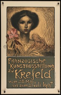 2k099 FRANZOSISCHE KUNSTAUSSTELLUNG ZU KREFELD 24x37 French museum exhibition 1907 Steinlen art!