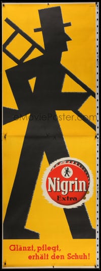 2k048 NIGRIN 33x94 German advertising poster 1938 cool Straub silhouette art for this shoe polish!