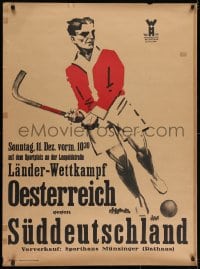 2k127 OESTERREICH GEGEN SUDDEUTSCHLAND 31x42 German special poster 1938 great field hockey art!