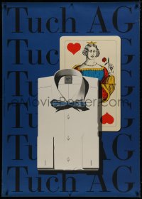 2k059 TUCH AG 36x50 Swiss advertising poster 1957 Eidenbenz & Hanspeter art, Queen of Hearts card!