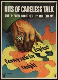 2k076 BITS OF CARELESS TALK 20x28 WWII war poster 1943 Dohanos art of England taken by Nazi!