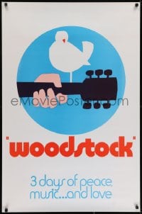 2k151 WOODSTOCK teaser 1sh 1970 classic rock & roll concert, great Arnold Skolnick artwork!