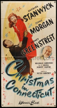 2m140 CHRISTMAS IN CONNECTICUT 3sh 1945 Barbara Stanwyck, Dennis Morgan, Sydney Greenstreet!