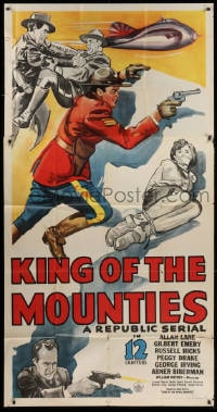 2m141 KING OF THE MOUNTIES 3sh 1942 serial, art of Japanese bomber plane over Canada, ultra rare!