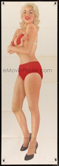2m187 JAYNE MANSFIELD 22x62 commercial poster 1950s the busty star life size w/full-color envelope!
