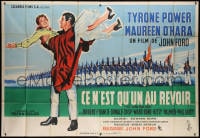 2m113 LONG GRAY LINE French 2p 1955 Mascii art of Tyrone Power, Maureen O'Hara + West Point cadets!