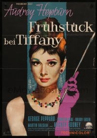 2m176 BREAKFAST AT TIFFANY'S German 1962 different Peltzer art of sexy Audrey Hepburn, ultra rare!
