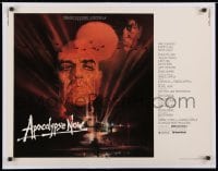 2m043 APOCALYPSE NOW 1/2sh 1979 Francis Ford Coppola, classic Bob Peak art of Brando and Sheen!