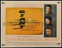 2m054 GIANT 1/2sh 1956 James Dean, Elizabeth Taylor, Hudson, Best Director George Stevens classic!