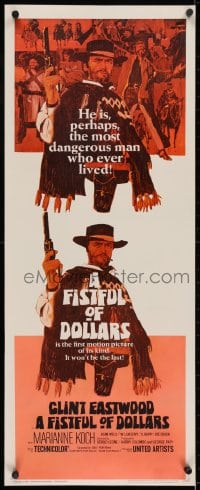 2m034 FISTFUL OF DOLLARS insert 1967 Sergio Leone, Clint Eastwood is perhaps the most dangerous man