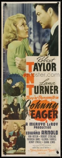 2m036 JOHNNY EAGER insert 1942 sexy Lana Turner & Robert Taylor are dynamite, film noir!