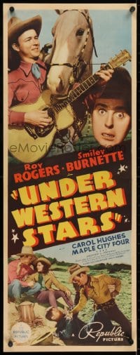 2m040 UNDER WESTERN STARS insert 1938 Roy Rogers' first starring movie with Smiley Burnette!