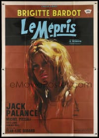 2m146 LE MEPRIS Italian 2p 1963 Jean-Luc Godard, Nistri art of sexiest Brigitte Bardot, very rare!
