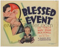 2m240 BLESSED EVENT TC 1932 art of Mary Brian kissing man through keyhole + Lee Tracy, ultra rare!