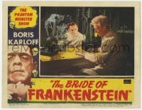 2m283 BRIDE OF FRANKENSTEIN LC R1953 close up of Colin Clive & Ernest Thesiger in laboratory!