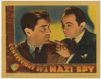 2m295 CONFESSIONS OF A NAZI SPY LC 1939 c/u of Edward G. Robinson pointing at Francis Lederer!