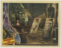 2m308 FRANKENSTEIN MEETS THE WOLF MAN LC 1943 both monsters strapped to tables in lab!