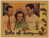 2m330 ISLE OF FURY LC 1936 Margaret Lindsay between Humphrey Bogart & Donald Woods, ultra rare!
