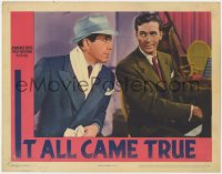 2m331 IT ALL CAME TRUE LC 1940 great c/u of Humphrey Bogart staring at Jeffrey Lynn playing piano!