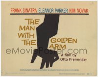 2m005 MAN WITH THE GOLDEN ARM TC 1956 Frank Sinatra, Otto Preminger, drugs, classic Saul Bass art!