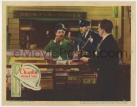 2m347 MODERN TIMES LC 1936 cop glares at Charlie Chaplin standing at cigar shop counter, rare!