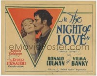 2m256 NIGHT OF LOVE TC 1927 gypsy Ronald Colman abducts pretty Duchess Vilma Banky, ultra rare!