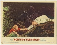 2m350 NORTH BY NORTHWEST LC #6 1959 c/u of Cary Grant helping Eva Marie Saint climb Mt. Rushmore!