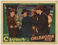 2m355 OKLAHOMA KID LC 1939 close up of bad cowboy Humphrey Bogart in black at bar with Ward Bond!