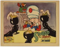 2m374 SINBAD THE SAILOR LC 1935 Ub Iwerks cartoon, great image of Sinbad with parrot being toasted!