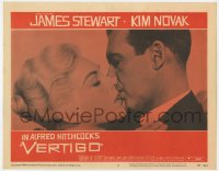 2m003 VERTIGO LC #2 1958 Alfred Hitchcock, super c/u of James Stewart kissing blonde Kim Novak!