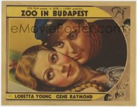 2m399 ZOO IN BUDAPEST LC 1933 best romantic portrait of Loretta Young & Gene Raymond, ultra rare!