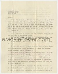 2m153 LOUISE BROOKS letter 1961 typed w/postscript to film critic Jan Wahl, great content!